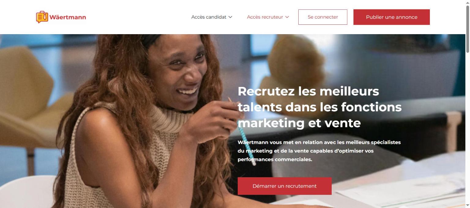 Aperçu de la plateforme Wäertmann